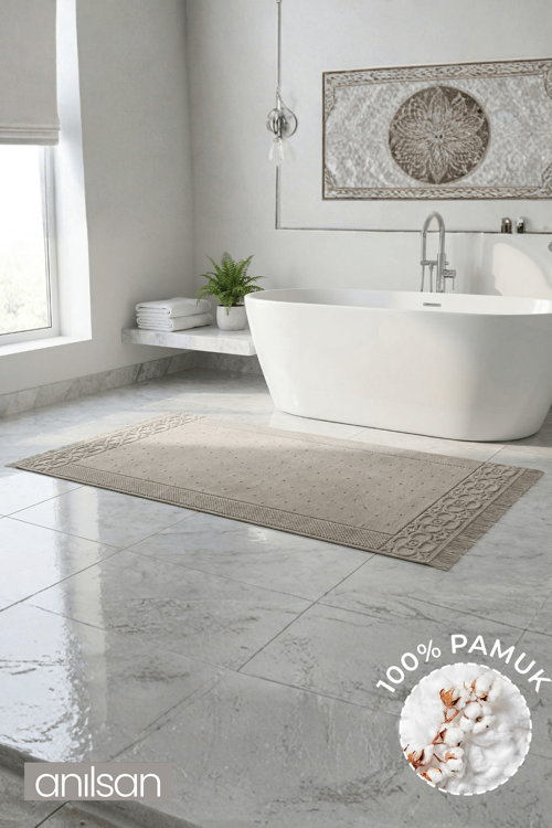 Fesun Vizon Ayak Havlusu - 70x130Cm, 790Gr, %100 Pamuk, Spa Ve Otel Banyo Paspası, Günlük Kullanıma Uygun