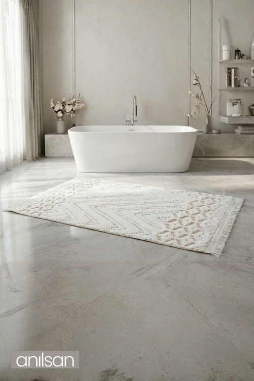 Karya Hardal Büyük Ayak Havlusu - 70x130Cm , 800GR %100 Pamuk, Spa Ve Otel Banyo Paspası