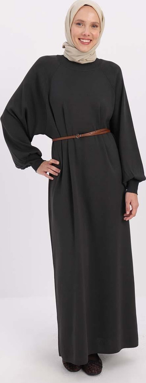 Füme-Kemerli İnce Triko Elbise