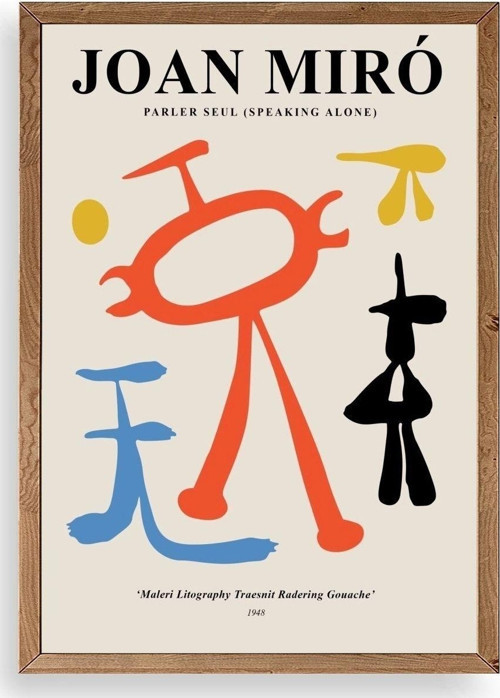 Joan Miro Ahşap Çerçeveli Tablo