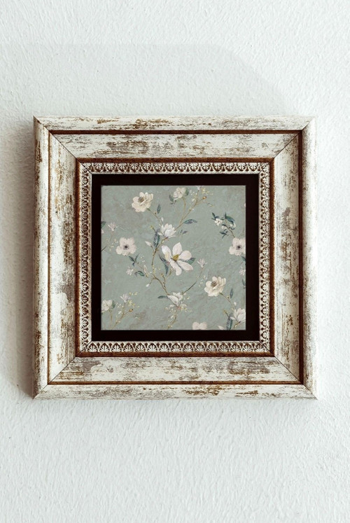 Çiçek Desenli Çerçeveli Taş Tablo , Çerçeveli Taş Duvar Dekoru-Enkcrcvtbl-00183