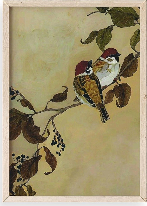 Kuş Ahşap Çerçeveli Tablo