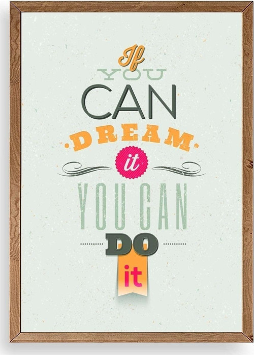 Motto Ahşap Çerçeveli Tablo