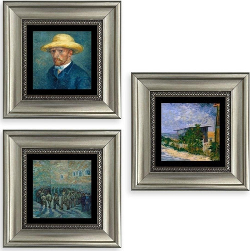 Van Gogh 3 Lü Set Çerçeveli Taş Tablo