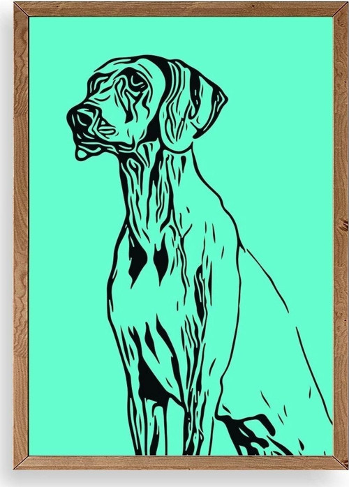 Köpek Ahşap Çerçeveli Tablo