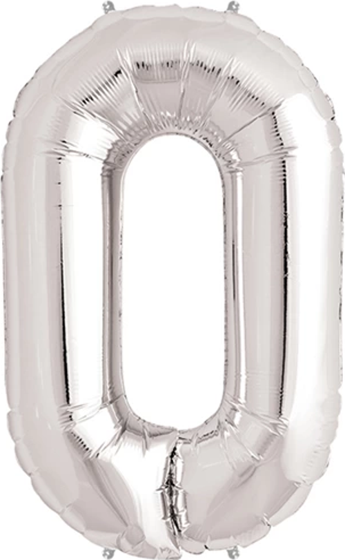 0 Rakam Folyo Balon Gümüş 40 İnç