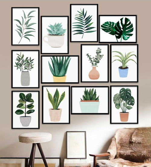 12 Parça Çerçeve Görünümlü Mdf Tablo Seti