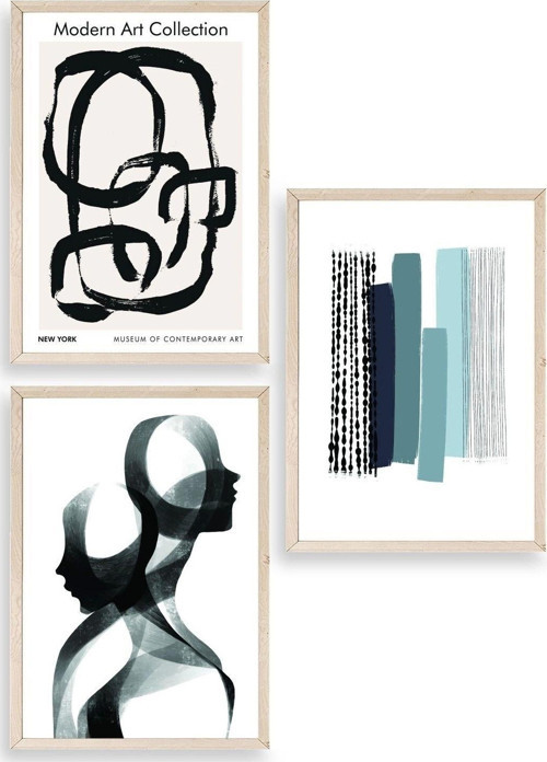 Üçlü Ahşap Çerçeveli Tablo