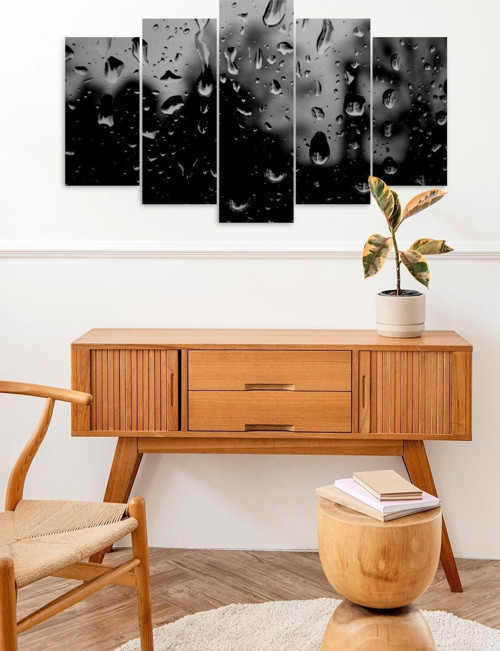 Yağmur Damlaları 5 Parçalı Mdf Tablo
