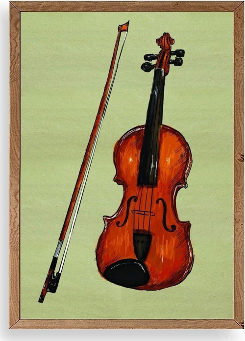 Keman Ahşap Çerçeveli Tablo