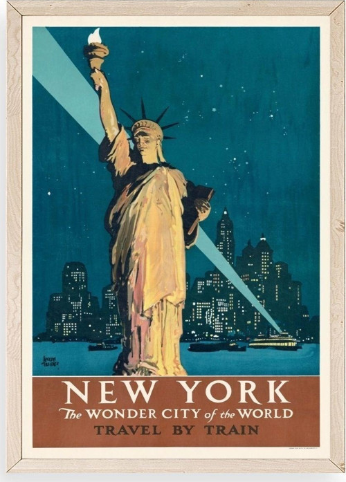 New York Ahşap Çerçeveli Tablo