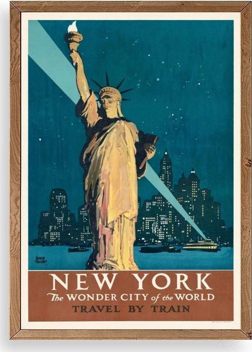 New York Ahşap Çerçeveli Tablo