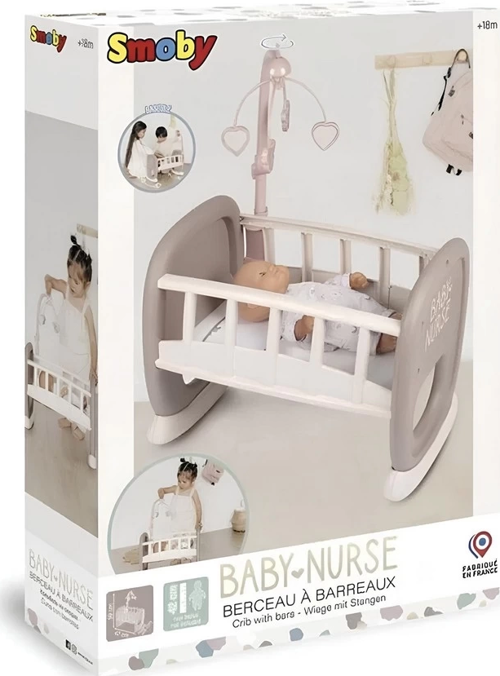 Smoby Baby Nurse Sallanan Dönenceli Bebek Beşiği 220372 ***Oyuncaktir***