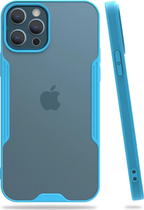 Iphone 12 Kılıf Platin Silikon - Mavi-(5796)