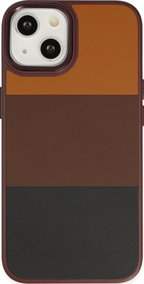 Iphone 14 Kılıf King Kapak - Bordo-Siyah-(5796)