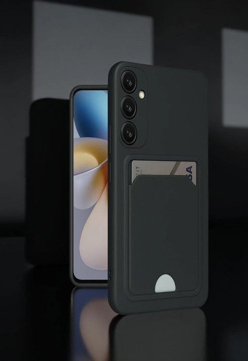 Galaxy A36 Kılıf Kelvin Kartvizitli Silikon - Derin Mor-(5796)