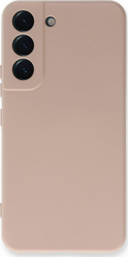 Galaxy S23 Kılıf Nano Içi Kadife Silikon - Pudra-(5796)