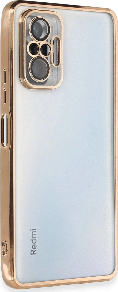 Redmi Note 10 Kılıf Lensli Silikon - Gold-(5796)
