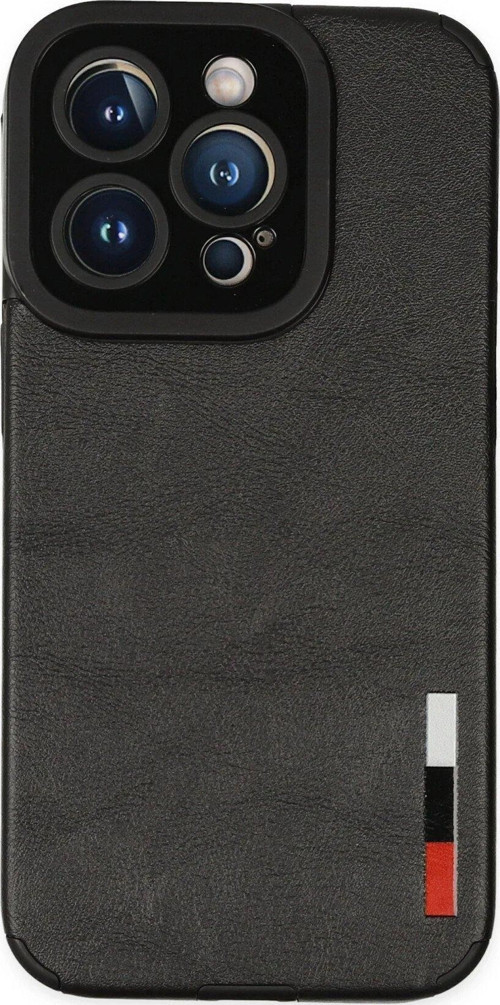 Iphone 14 Kılıf Loop Deri Silikon - Siyah-(5796)