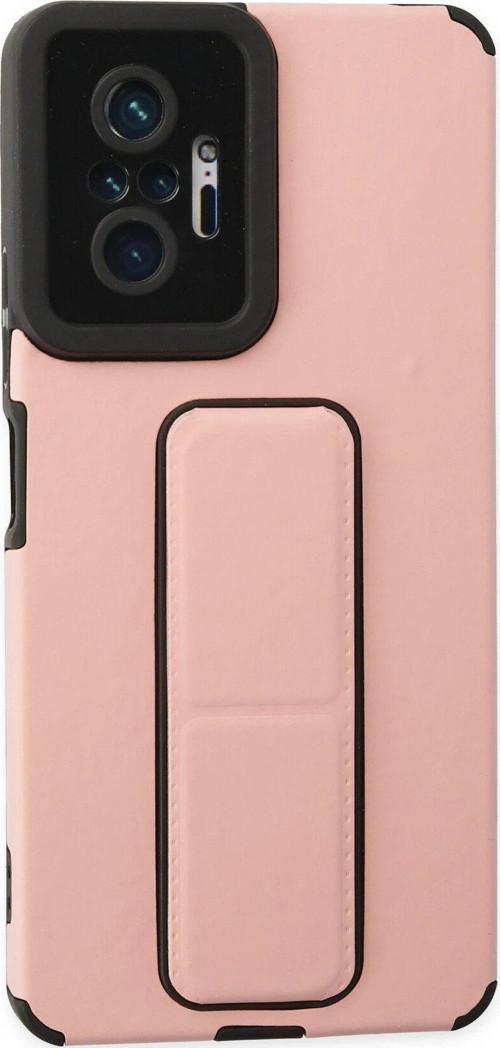 Redmi Note 10 Kılıf Mega Standlı Silikon - Pudra-(5796)