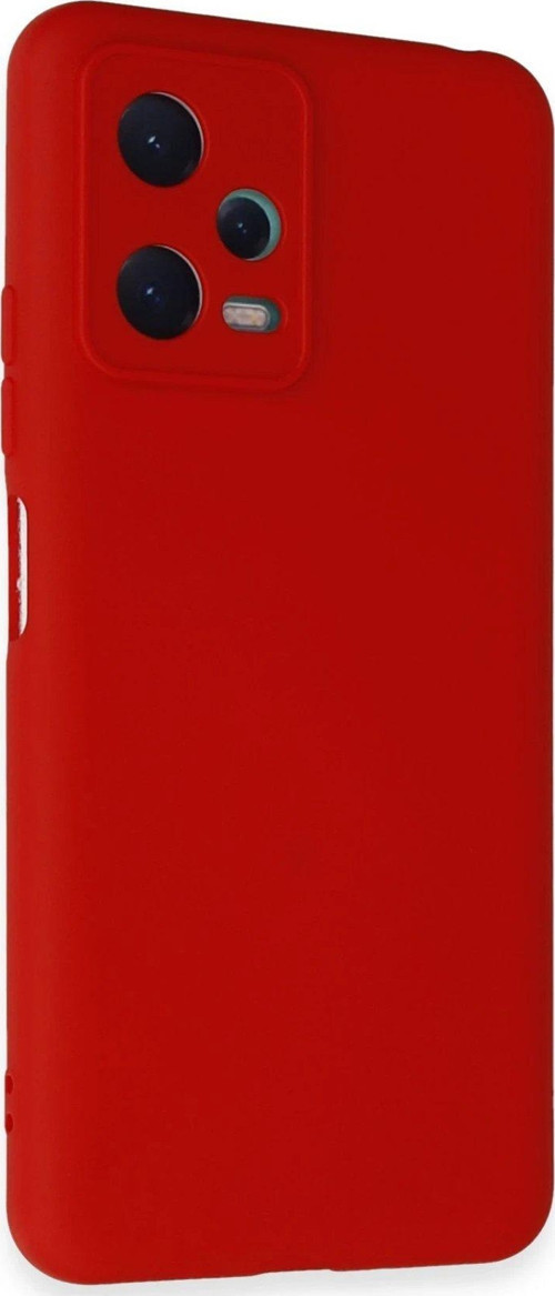 Redmi Note 12 5G Kılıf Nano Içi Kadife Silikon - Kırmızı-(5796)