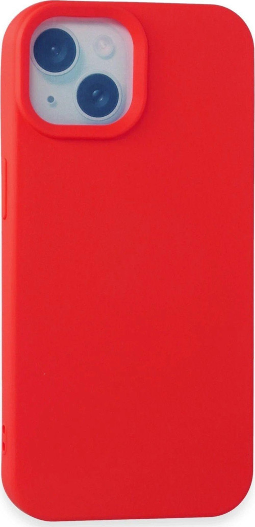 Iphone 15 Kılıf Nano Içi Kadife Silikon - Kırmızı-(5796)