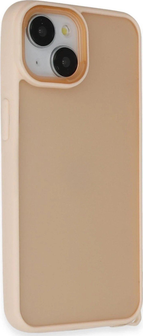 Iphone 15 Kılıf Elegant Kapak - Pudra-(5796)