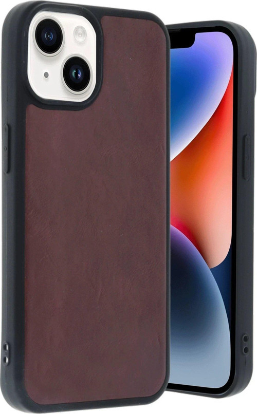Iphone 15 Kılıf Aras Deri Kapak - Bordo-(5796)