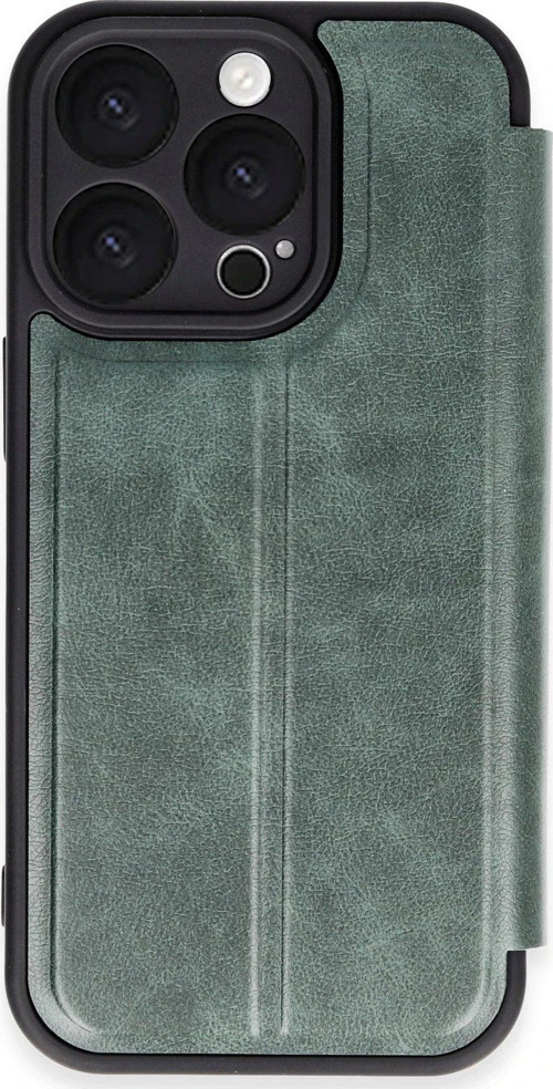 Iphone 16 Kılıf Flip Cover - Koyu Yeşil-(5796)