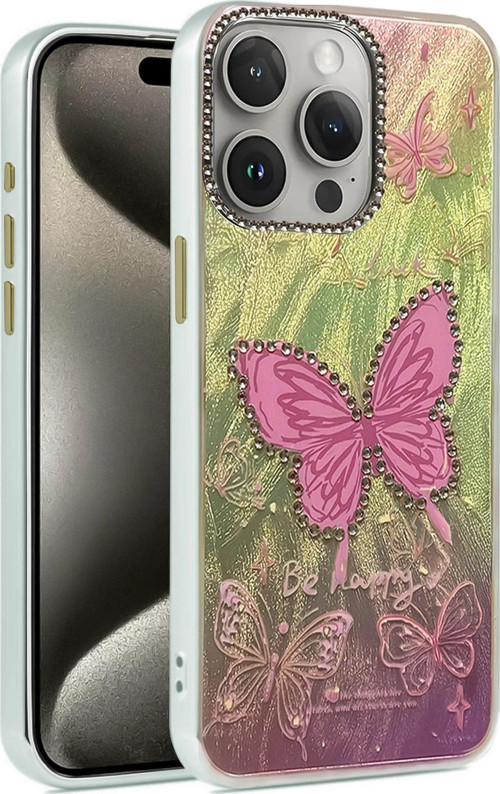 Iphone 15 Kılıf Blade Aynalı Desenli Kapak - Desen 5-(5796)