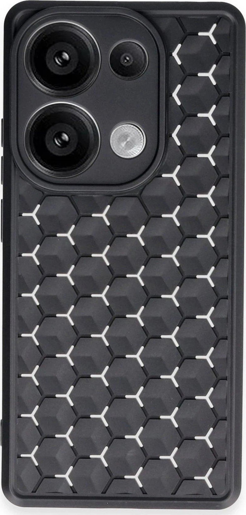 Redmi Note 13 5G Kılıf Petek Silikon Kapak - Siyah-(5796)