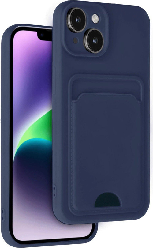 Iphone 14 Kılıf Kelvin Kartvizitli Silikon - Lacivert-(5796)