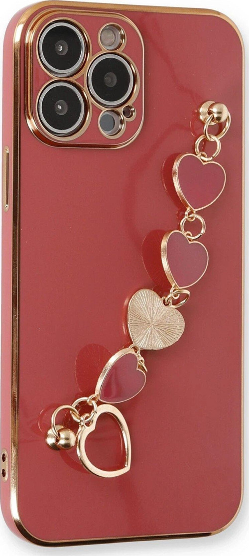 Iphone 14 Kılıf Esila Silikon - Kırmızı-(5796)