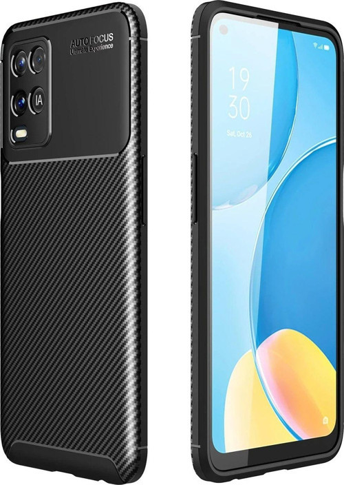 A54 4G Kılıf Auto Focus Karbon Kapak - Siyah-(5796)