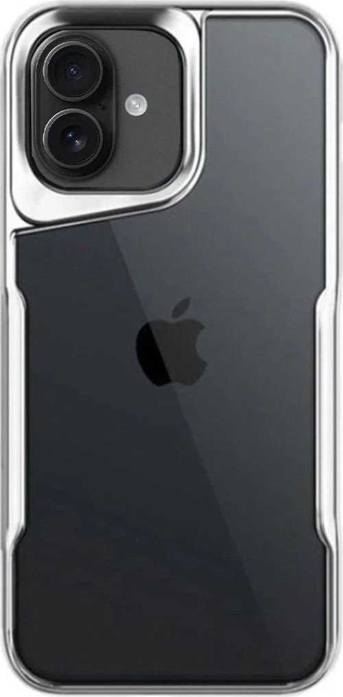 Iphone 16 Kılıf Boyi Silikon Kapak - Gümüş-(5796)