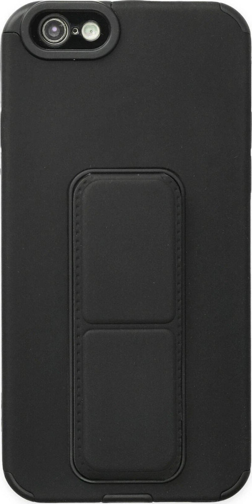 Iphone 6 Kılıf Mega Standlı Silikon - Siyah-(5796)