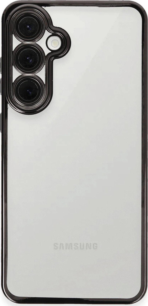 Galaxy S24 Fe Kılıf Lensli Silikon - Siyah-(5796)