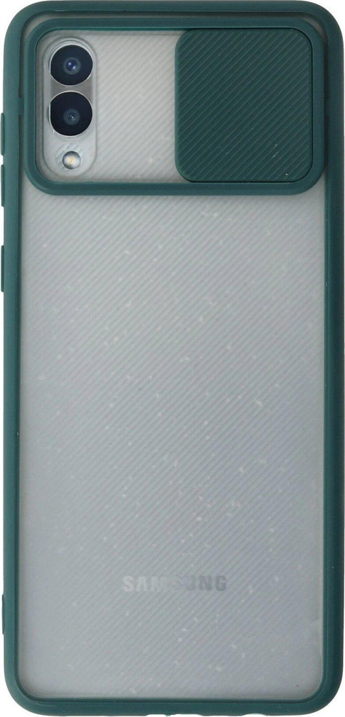 Galaxy A02 Kılıf Palm Buzlu Kamera Sürgülü Silikon - Yeşil-(5796)