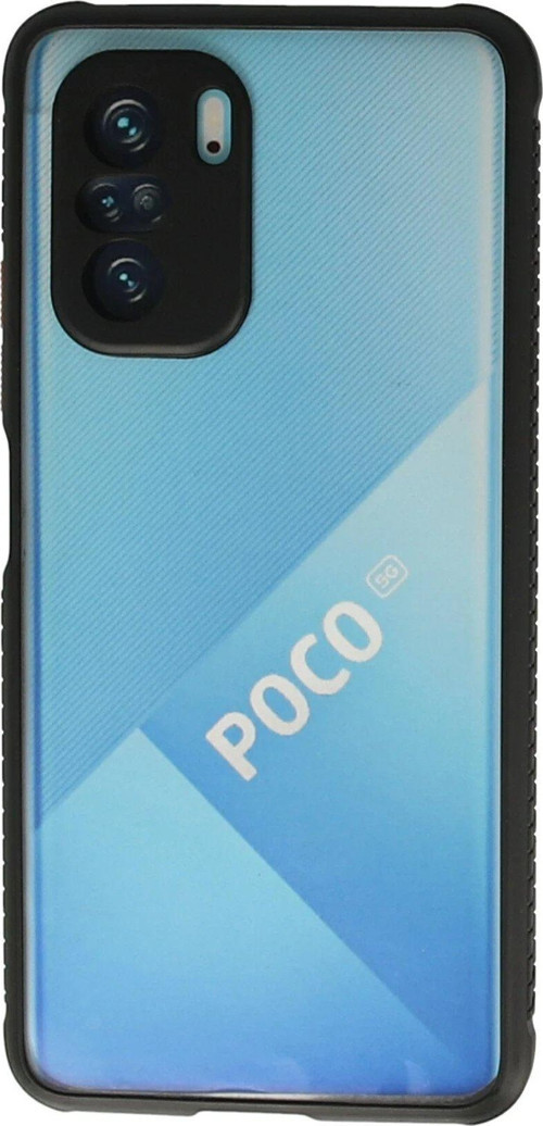 Poco F3 Kılıf Miami Şeffaf Silikon - Siyah-(5796)