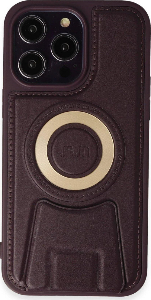 Iphone 13 Kılıf Merkür Magneticsafe Standlı Kapak - Derin Mor-(5796)