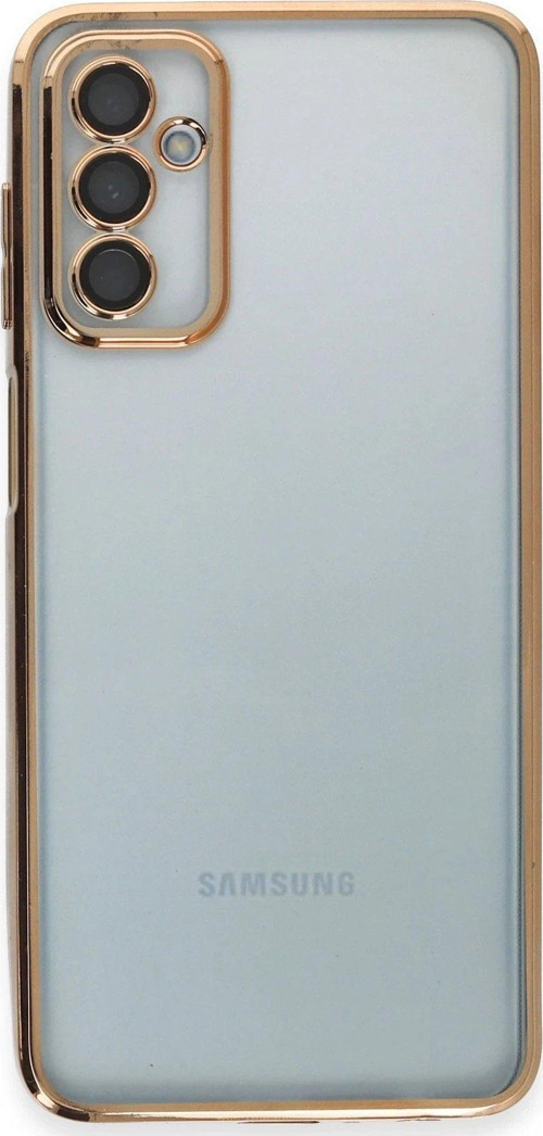 Galaxy M23 Kılıf Lensli Silikon - Gold-(5796)
