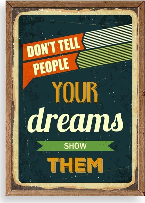 Motto Ahşap Çerçeveli Tablo