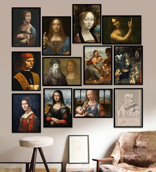 12 Parça Çerçeve Görünümlü Mdf Tablo Seti