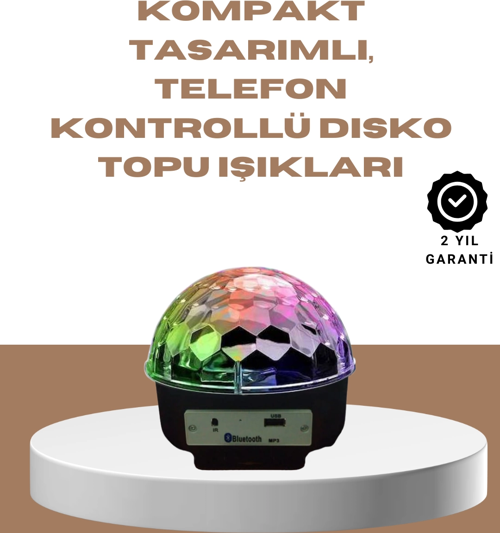 Taşınabilir Bluetooth Disko Topu Uzaktan Kumandalı Işık Efektleri