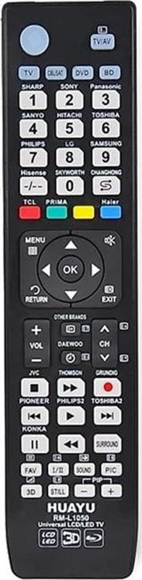 Huayu Rm-L1050 Tv-Sat-Dvd-Bd Universal Kumanda