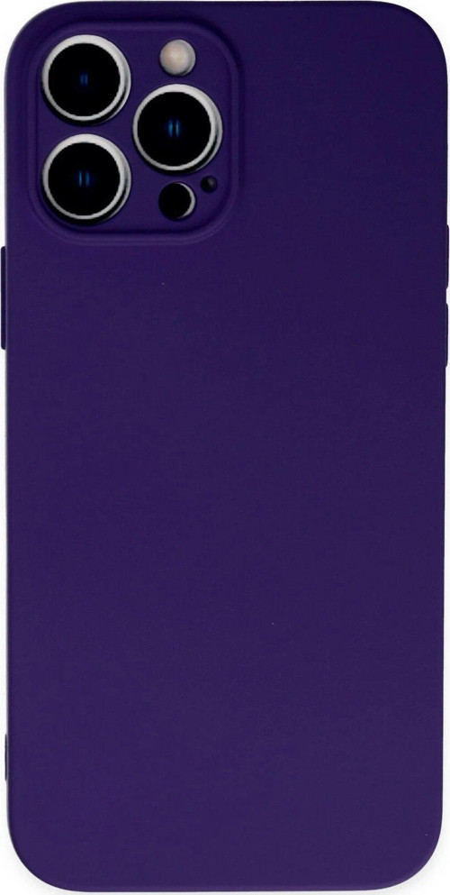 Iphone 13 Kılıf Nano Içi Kadife Silikon - Mor-(5796)