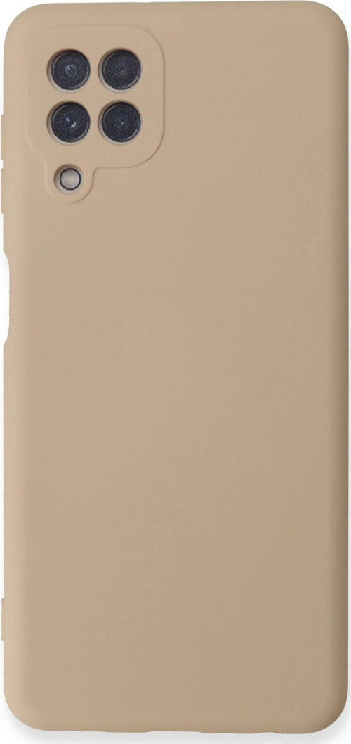 Galaxy A22 Kılıf Nano Içi Kadife Silikon - Pudra-(5796)