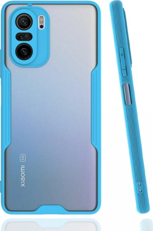 Poco F3 Kılıf Platin Silikon - Mavi-(5796)