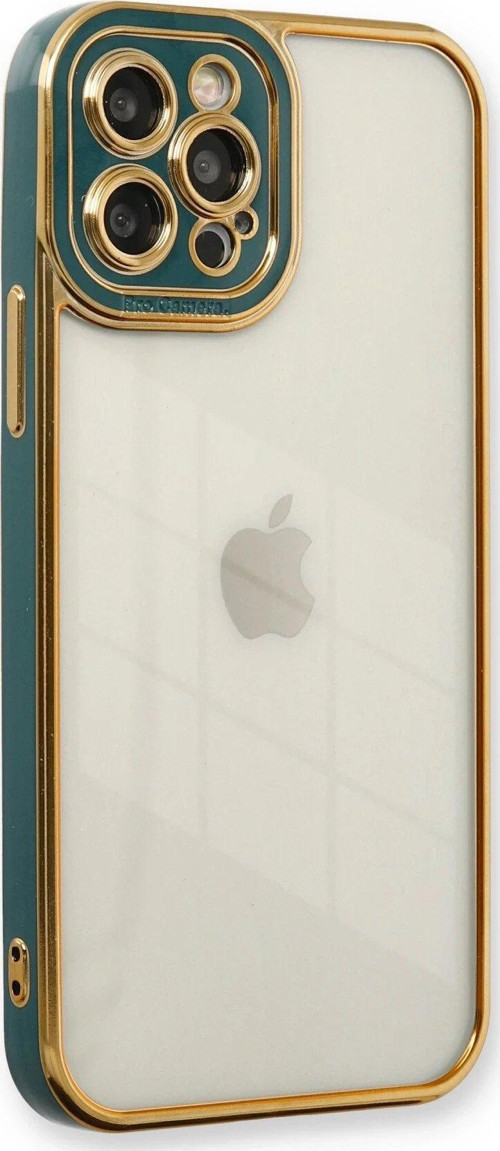 Iphone 12 Kılıf Liva Lens Silikon - Yeşil-(5796)