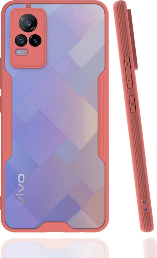 V21E Kılıf Platin Silikon - Pembe-(5796)